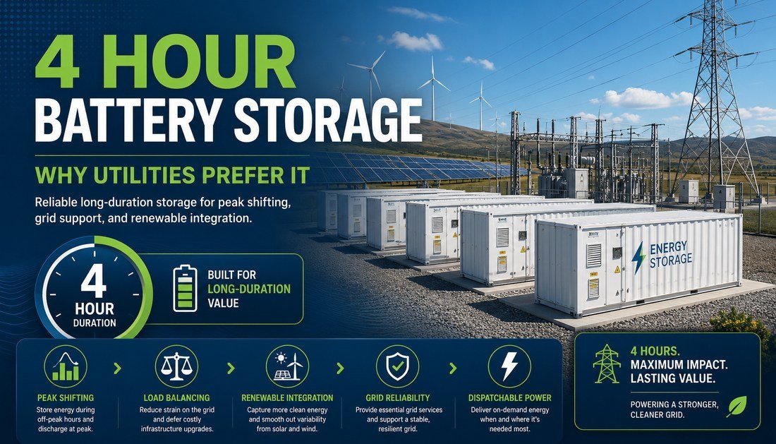 4 Hour Battery Storage Why Utilities Prefer It - Solar Charging Battery