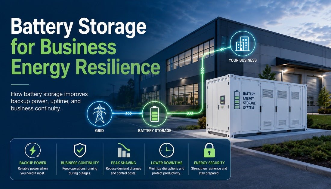Battery Storage for Business Energy Resilience - Solar Charging Battery