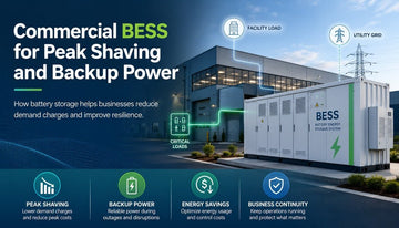 Commercial BESS for Peak Shaving and Backup Power - Solar Charging Battery