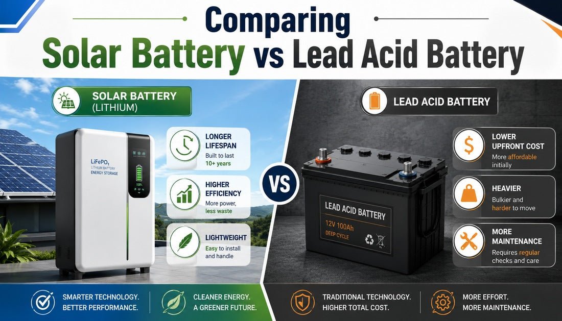 Comparing Solar Battery vs Lead Acid Battery - Solar Charging Battery