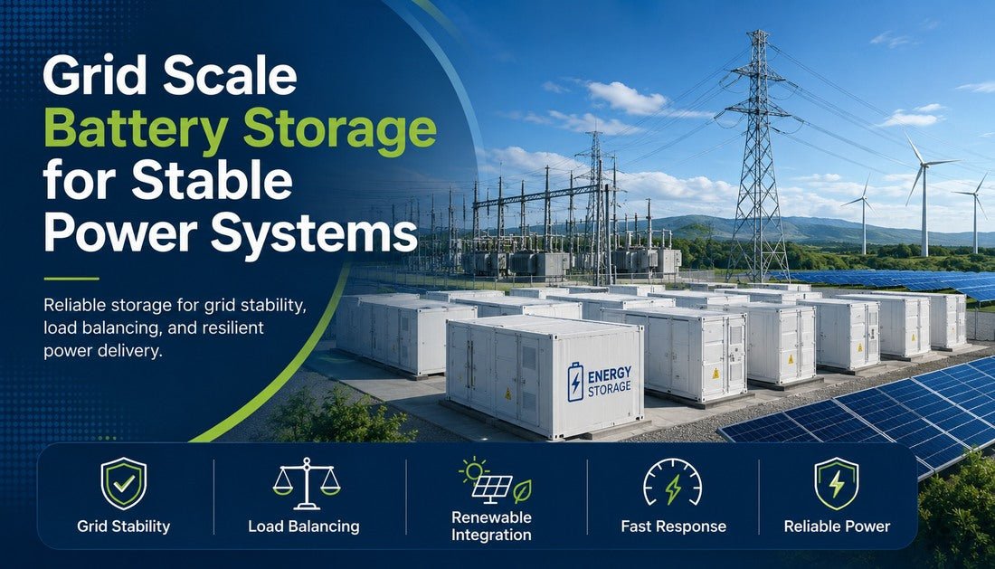 Grid Scale Battery Storage for Stable Power Systems - Solar Charging Battery