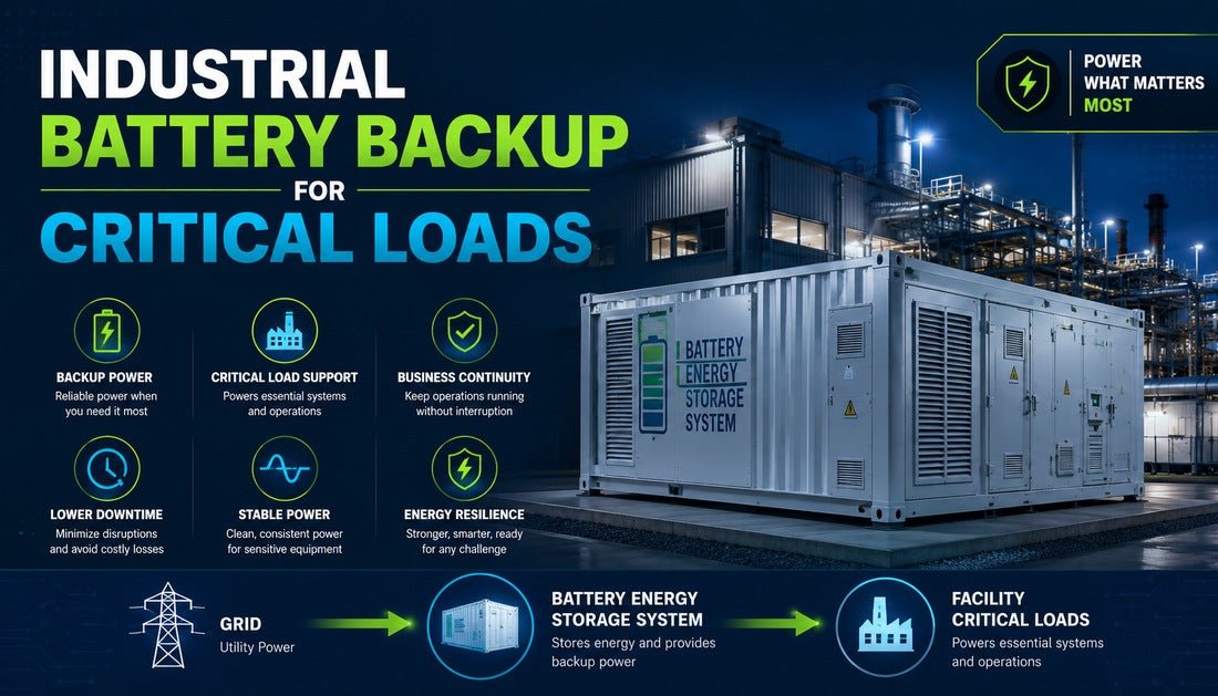 Industrial Battery Backup for Critical Loads - Solar Charging Battery