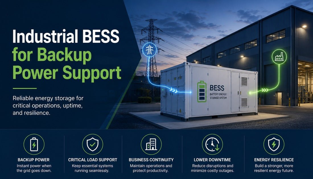 Industrial BESS for Backup Power Support - Solar Charging Battery