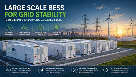 Large Scale BESS for Grid Stability - Solar Charging Battery