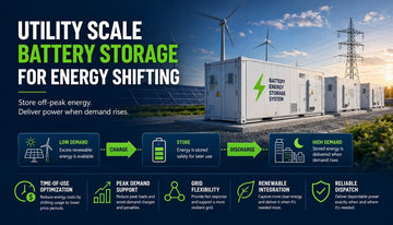 Utility Scale Battery Storage for Energy Shifting - Solar Charging Battery