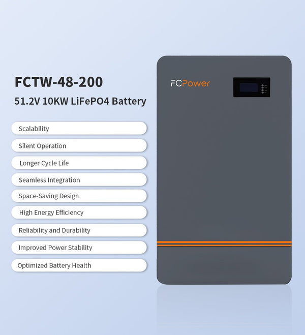 48V 200Ah Wall Mounted Lifepo4 Battery - Solar Charging Battery