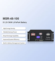 5kW Rack Mounted LiFePO4 Battery - Solar Charging Battery